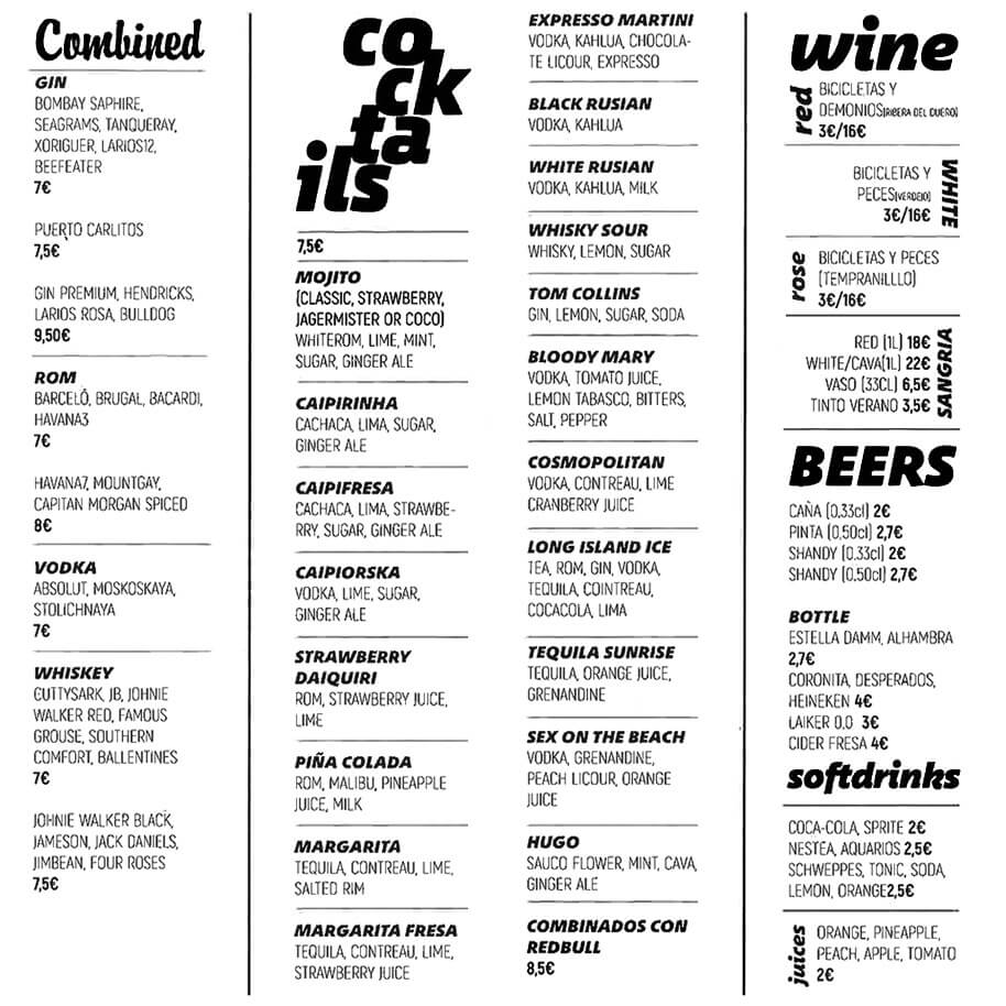 Something to drink at Havanna Bar in Palma de Mallorca